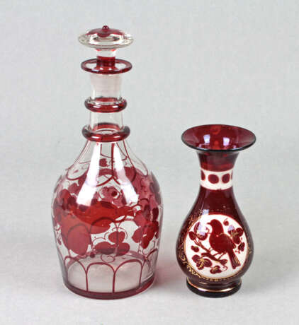 Biedermeier Karaffe und Vase - Foto 1