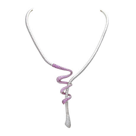 Collier mit pinken Saphiren und Brillanten - photo 1