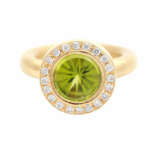 Designerring mit 1 Peridot und Brillantkranz - Foto 1