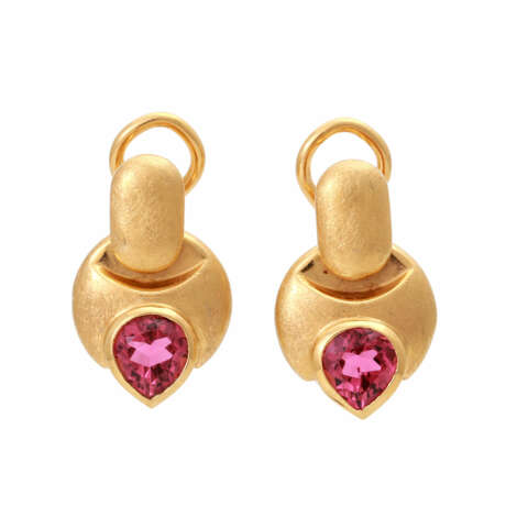 Paar Ohrhänger mit pinkfarbenen Turmalinen - Foto 1