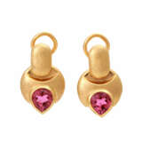 Paar Ohrhänger mit pinkfarbenen Turmalinen - Foto 1