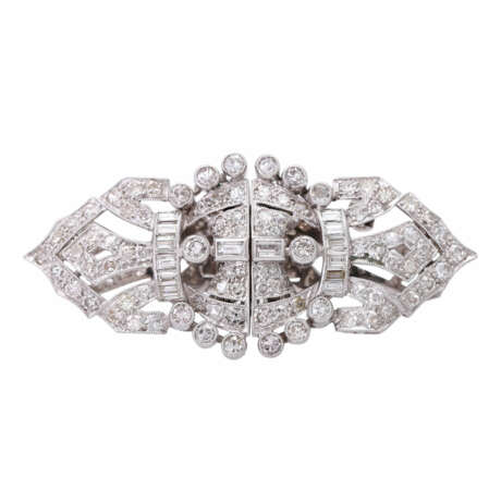 Art Deco Doppelclipbrosche mit Diamanten - фото 1