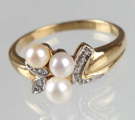 Perlen Ring mit Diamanten - GG 333 - Foto 1