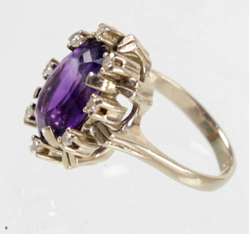 Amethyst Brillant Ring - WG 585 - Foto 2