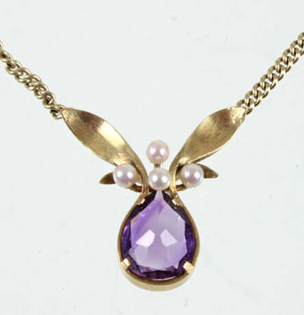 Amethyst Collier mit Pelren - GG 585 - photo 1