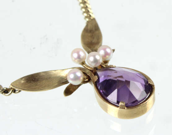 Amethyst Collier mit Pelren - GG 585 - photo 2