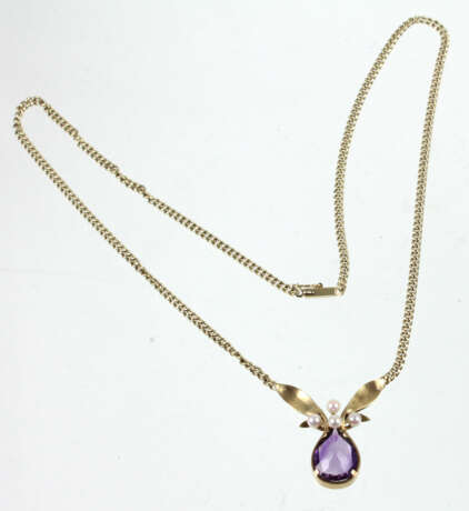 Amethyst Collier mit Pelren - GG 585 - photo 3