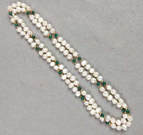 lange japanische Biwa-Perlenkette - Foto 1