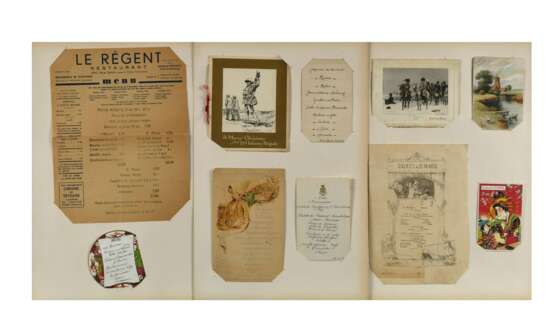8 открыток с меню для гурманов, шоу-программа и поздравительная открытка от 15-й пехотной бригады 1916 года с подписью Макни. 1890—1940 гг. - Foto 1