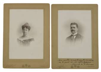 Фотографии (2) дипломата Николая Столыпина и его жены Елизаветы. 1903. 15x10; 19,5x14 cм.