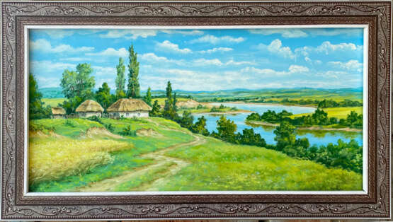 Gemälde „раннее утро на рыбалке и отдыхе“, краски маслянные, Öl, Realismus, Landschaftsmalerei, Ukraine, 2022 - Foto 3