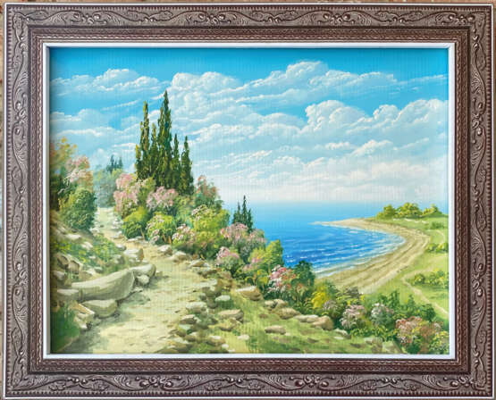 Ölgemälde „море камни и волна“, масло х олст на картоне, Ölfarbe, Zeitgenössischer Realismus, Landschaftsmalerei, Ukraine, 2022 - Foto 4