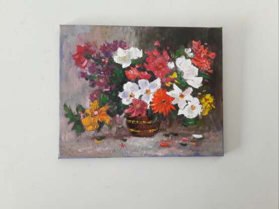 Цветочный натюрморт Canvas on the subframe Oil paint Impressionism Flower still life Portugal 2022 - photo 2