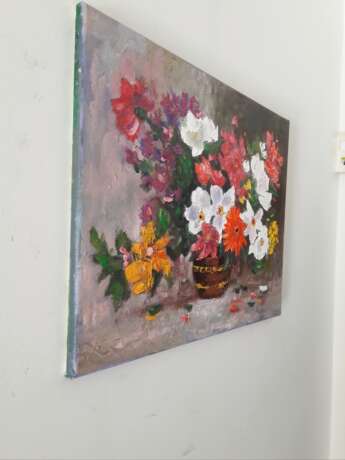 Цветочный натюрморт Canvas on the subframe Oil paint Impressionism Flower still life Portugal 2022 - photo 3