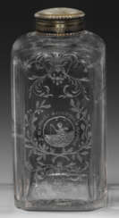 Große Barock-Schraubflasche mit Emblemdekor