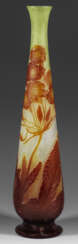 Große Jugendstil-Vase mit Verbene-Dekor von Emile Gallé