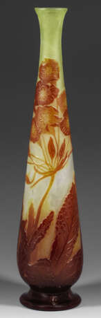 Große Jugendstil-Vase mit Verbene-Dekor von Emile Gallé - Foto 1