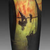 Selten große Jugendstil-Vase mit Fischerbooten - фото 1