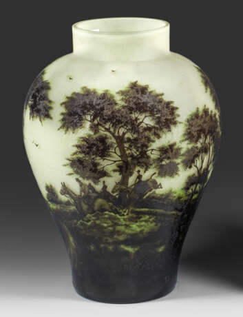 Große Loetz-Vase mit Parforcejagdszene - Foto 1