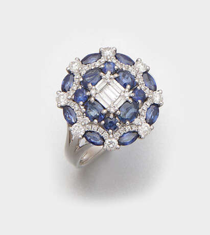 Eleganter Saphir-Diamantring - Foto 1