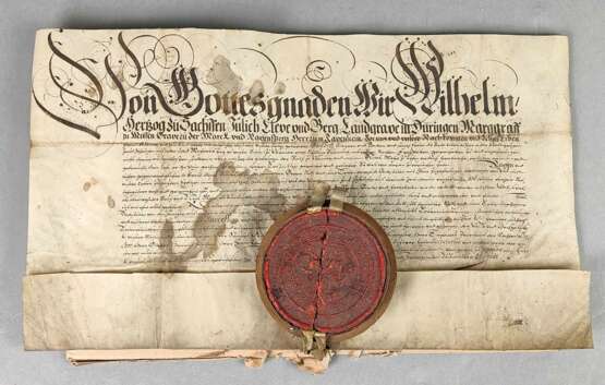 Urkunde mit großem Siegel Sachsen-Weimar 1642 - Foto 1