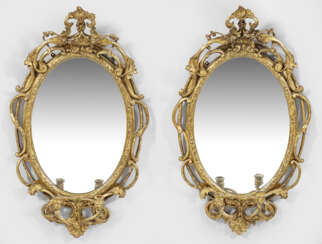 Paar große Belle Epoque-Spiegelappliken