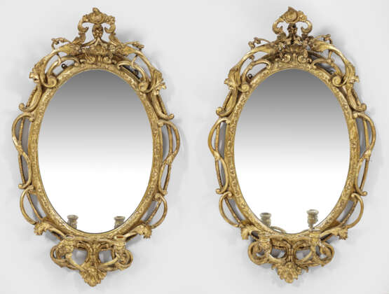 Paar große Belle Epoque-Spiegelappliken - photo 1