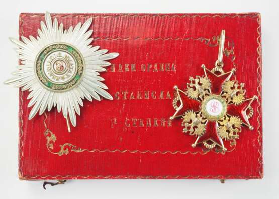 Russland: Kaiserlicher und Königlicher Orden vom heiligen Stanislaus, 2. Modell, 2. Typ (ca. 1841-1917), 1. Klasse Satz, im Etui. - фото 1