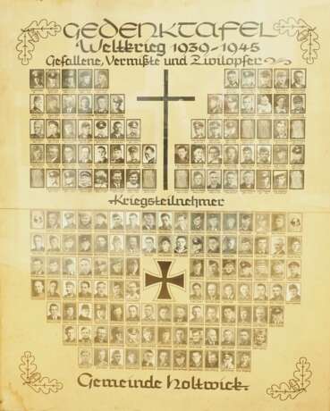 Gedenktafel der Gefallenen, Vermissten, Zivilopfern sowie Kriegsteilnehmern der Gemeinde Holtwick. - photo 1