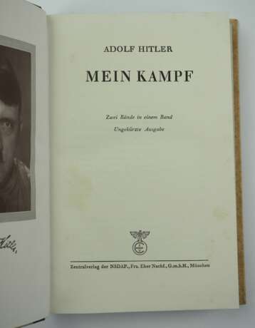 Hitler, Adolf: Mein Kampf - Hochzeitsausgabe (nicht ausgegeben). - Foto 3