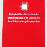 DAF: Alphabetisches Verzeichnis der Ortsverwaltungen und Gemeinden Gau Württemberg-Hohenzollern. - Foto 1