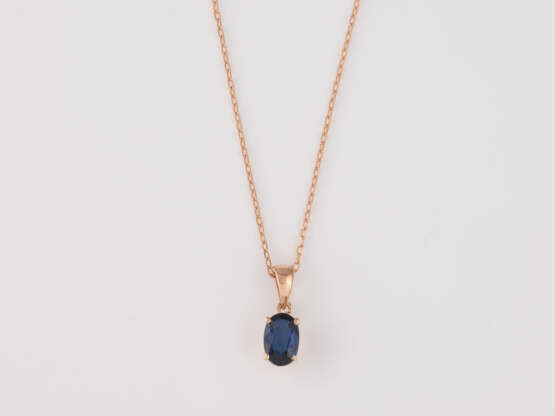 SAPHIR-ANHÄNGER MIT KETTE - photo 1