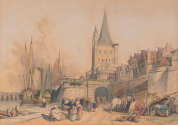 WILLIAM CLARKSON STANFIELD (NACH) EINGANGSTOR UND KIRCHE ST. MARTIN IN KÖLN (1834)