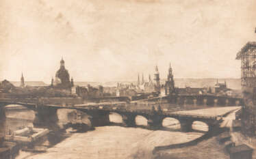 GEORG ERLER DRESDEN - BLICK AUF DIE ALTSTADT (NACH EINEM MOTIV VON GOTTHARD KUEHL - UM 1902)