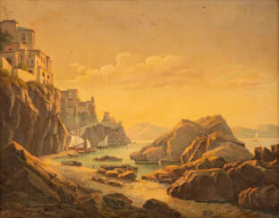 KARL ADLOFF (ATTR.) AM STRAND BEI AMALFI