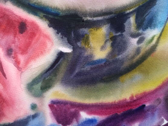 Картина акварелью, акварель, акварельная картина “Сахарный арбуз”, Paper, Watercolor, Expressionist, Still life, Russia, 2022 - photo 2
