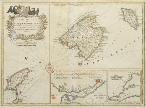 Große Karte der Balearen und von Mahón (Maó) - фото 1