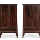 A PAIR OF LACQUERED NANMU SLOPING-STILE CABINETS - photo 1
