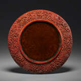 A RARE CARVED RED LACQUER `QILIN’ DISH - photo 2