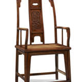 A PAIR OF NANMU-INSET HUANGHUALI `SOUTHERN OFFICIAL`S HAT` ARMCHAIRS - photo 2