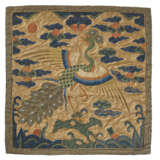 A RARE EMBROIDERED GOLD-GROUND RANK BADGE OF A PEACOCK, BUZI - photo 1