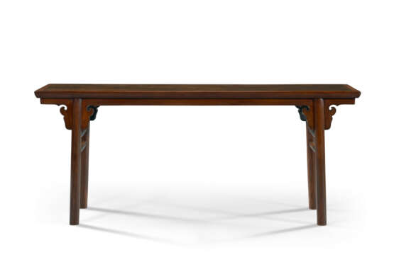 A HUAMU-INSET HUANGHUALI RECESSED-LEG TABLE - photo 2
