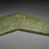 A LARGE GILT-DECORATED SPINACH-GREEN JADE CHIME, BIANQING - photo 10