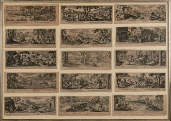 31-tlg., jeweils Kupferstiche auf Papier, aus 'Venationis, piscationis, at aucupii typi' - Foto 2