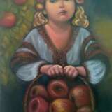 Ангел с яблочками Холст на подрамнике Лессировка Академический портрет Портрет Украина 2022 г. - фото 1