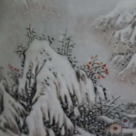 Pinselhalter mit Schneelandschaft in der Art des He Xuren - photo 5
