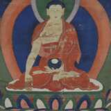 Thangka mit zentraler Darstellung des Buddha Shakyamuni - Foto 1