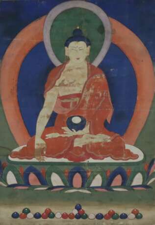 Thangka mit zentraler Darstellung des Buddha Shakyamuni - photo 1