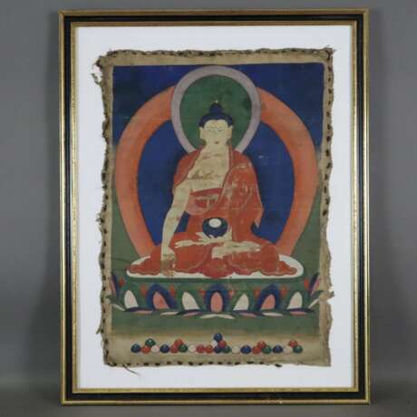 Thangka mit zentraler Darstellung des Buddha Shakyamuni - photo 4