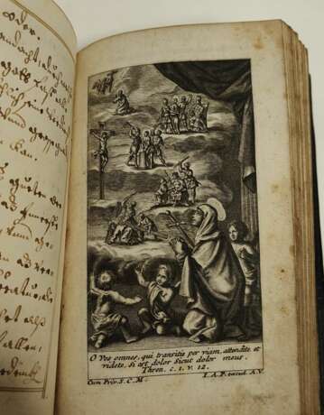 handgeschriebenes Gebetsbuch 1725 mit Kupfern - photo 4